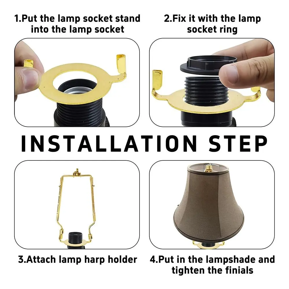 

Декоративный регулируемый комплект для ламп: универсальный стандартный держатель для абажура, кронштейн для абажура своими руками, для настольных ламп