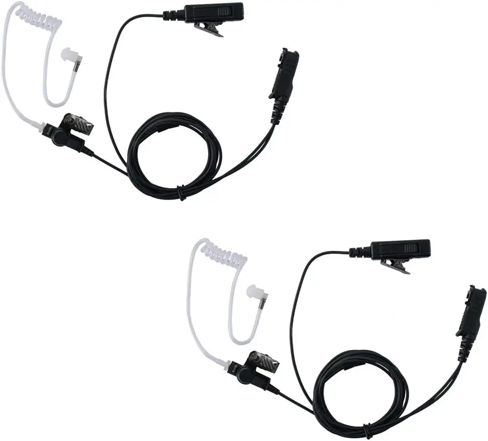 

2 Wire Surveillance Security Acoustic Tube Eeapiece Headset with PTT Mic for Motorola XPR3300e XPR3500 XPR3500e Radio(2 Pack)