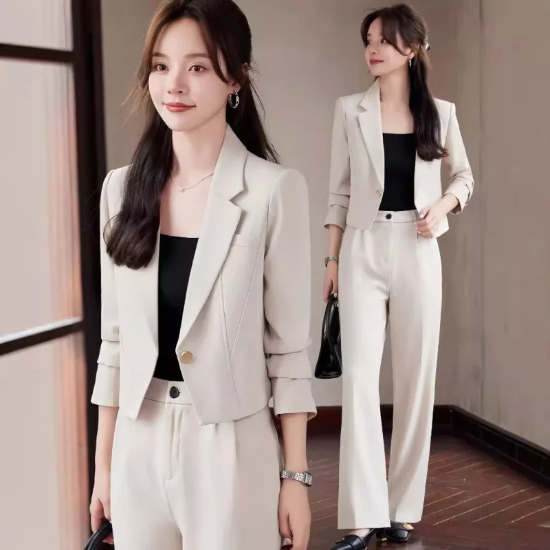 Casual Short Small Suit Jacket for Women2024Early Autumn New High Sense Temperament Goddess Style Professional Tailored Suit Sui