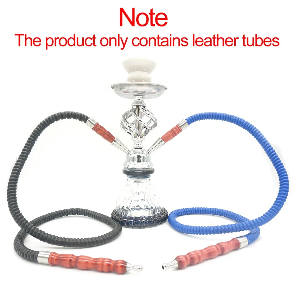 1pcs 100cm Length Leather Hookah Wooden Smoking Hose Multicolor Shisha Mouth Cigarette Accessories Chicha Tube Tool