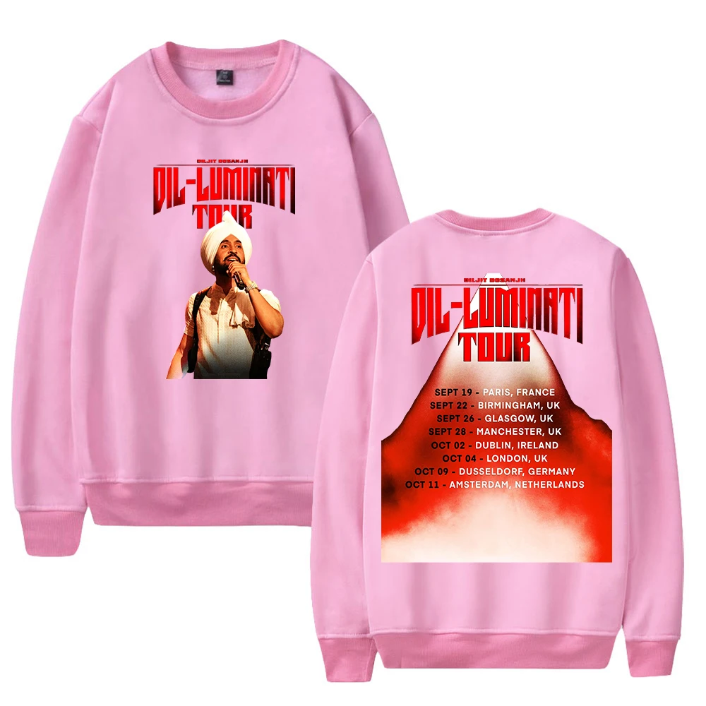 Diljit Dosanjh Dil-Luminati Tour Europe 2024 Merch Crewneck Long Sleeve Streetwear Women Men Sweatshirt Hip Hop Clothes