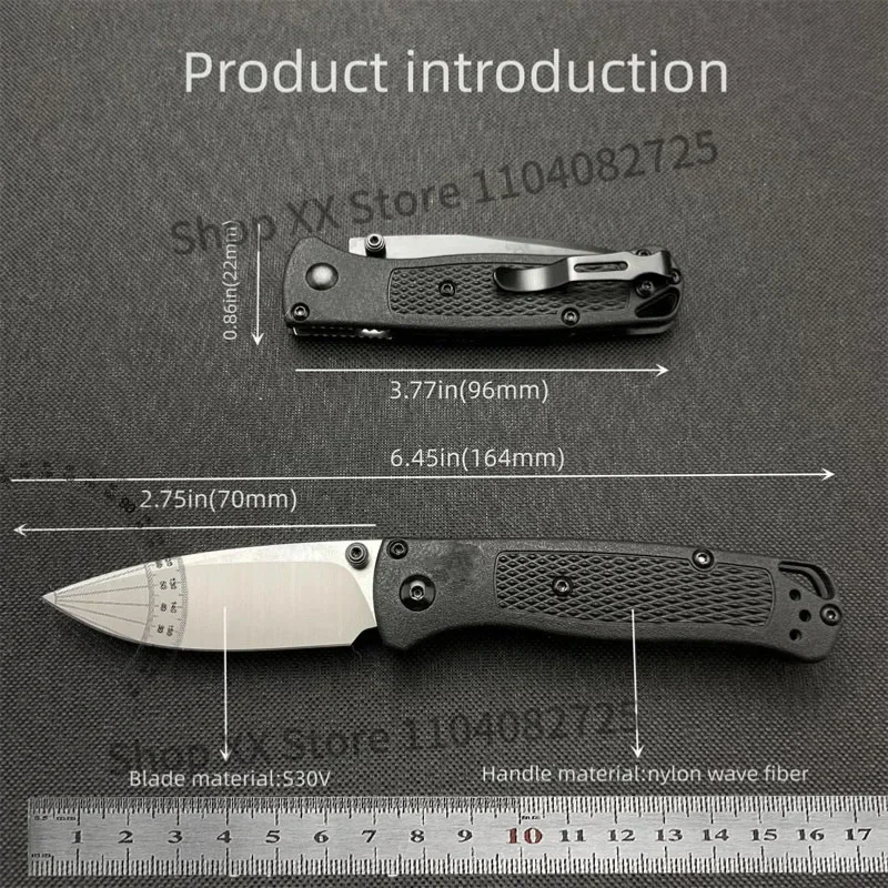 BM 533 Folding Pocket Knife Ultra Lightweight Nylon Fibre Handles Camping Outdoor Kitchen Hiking Fruits Hand Knives EDC Multiool