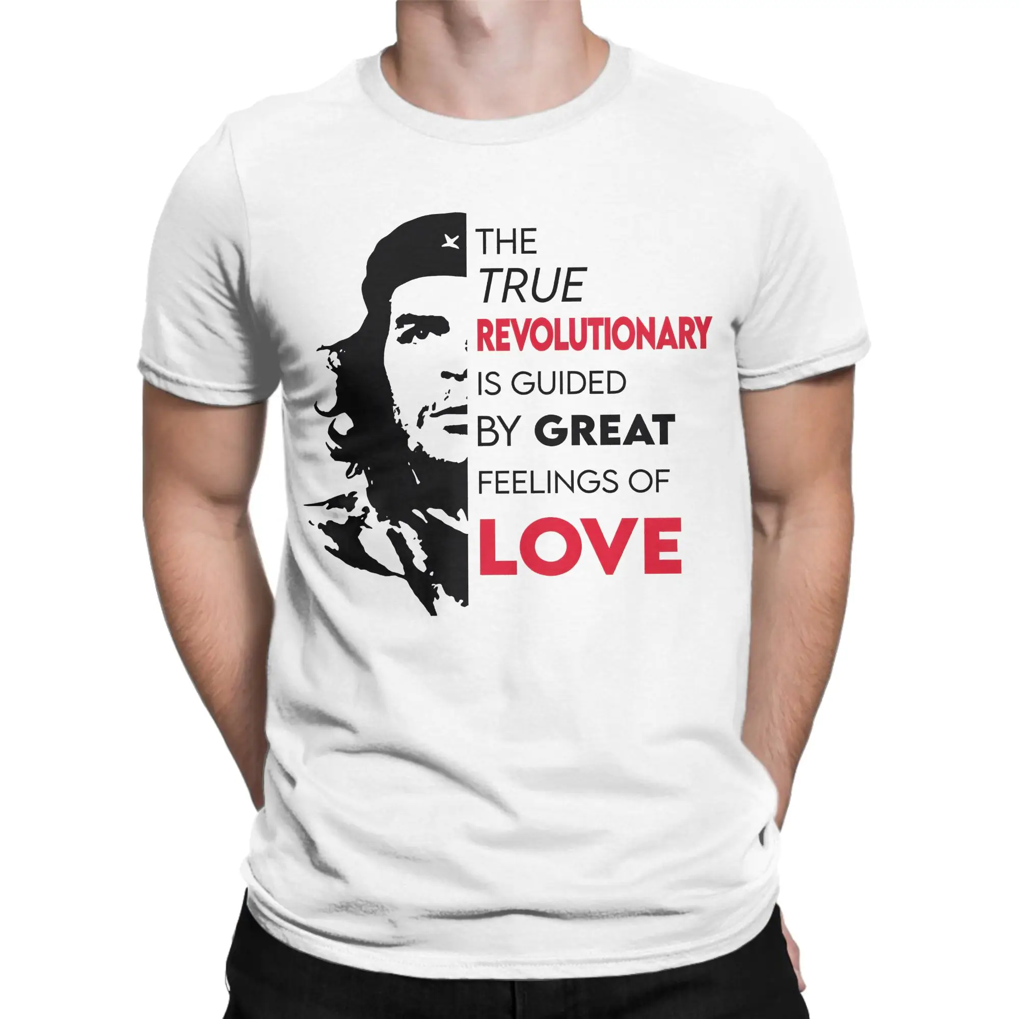 Men Che Guevara The True Revolutionary Quote  T-Shirts  Cotton Tees Summer Casual Short Sleeve T Shirt O Neck Hip Hop Tee Shirt
