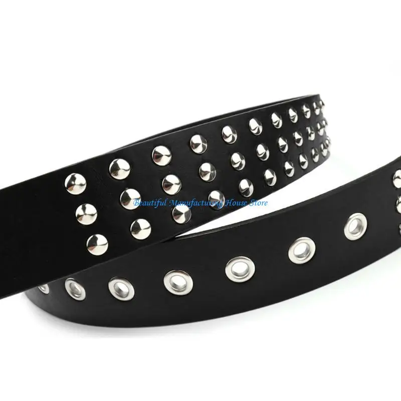 

E56A Y2k Pu Belt Jeans Adjustable Waist Belt for Cowboy Cowgirl Christmas Presents