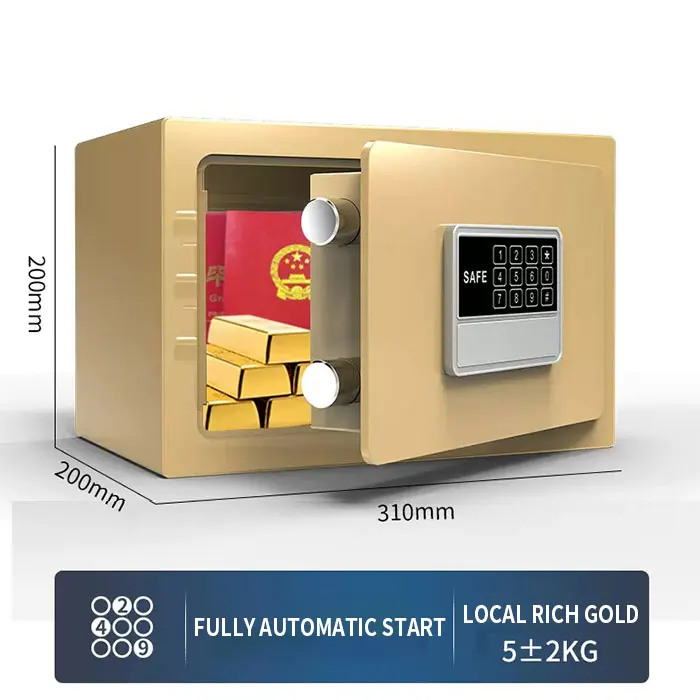 Caja fuerte electrónica Digital con huella dactilar para oficina, caja de depósito de Metal pequeña, contraseña de seguridad, cerradura de huella dactilar