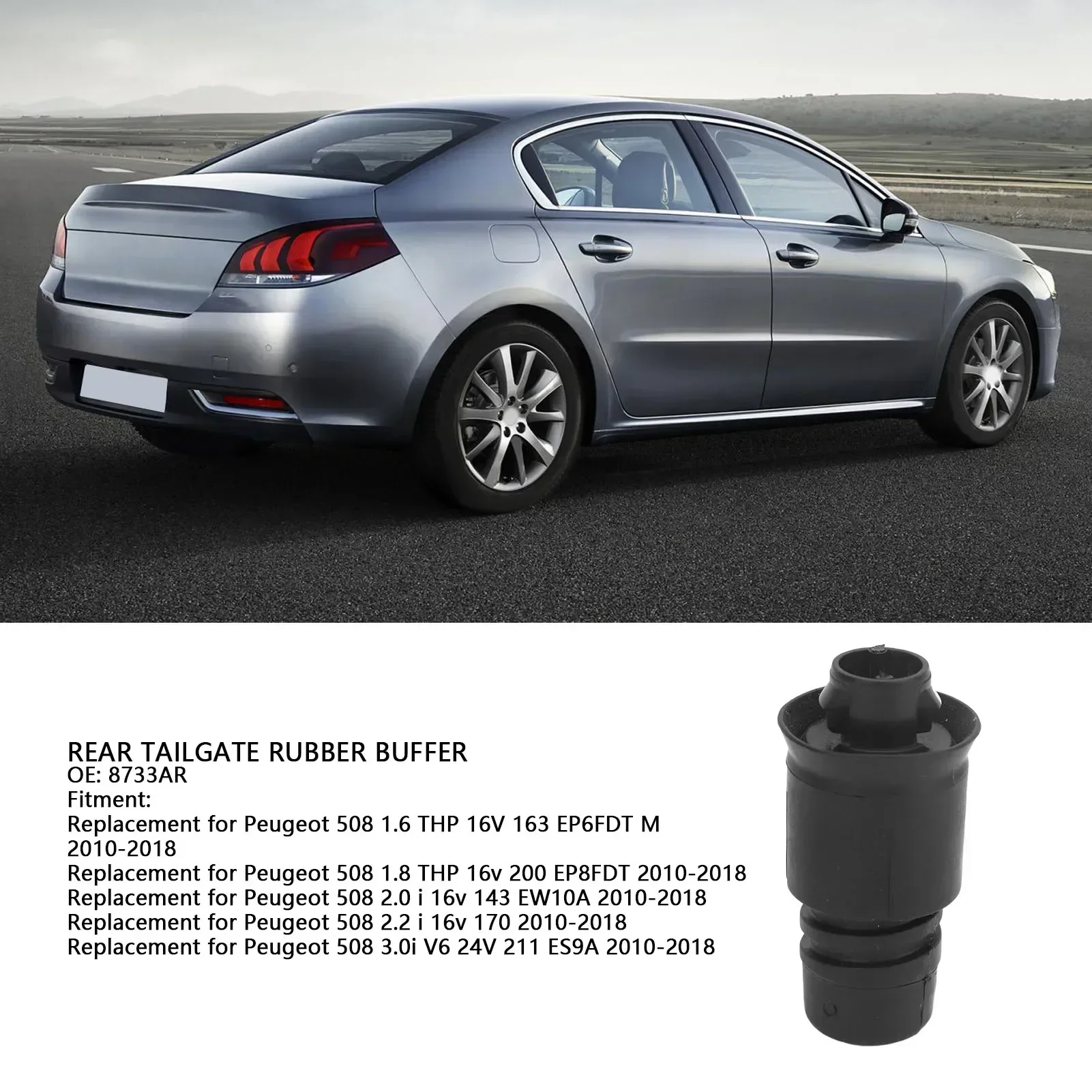 Kép 5: 2db Csomagtartó Gumi Ablakköz Alkalmazkodó m lup Búb Csiszoló korong Billentyű Jegyzettömb Határérték Jegyzettömb 8733AR 7908Y6  számára Peugeot 508