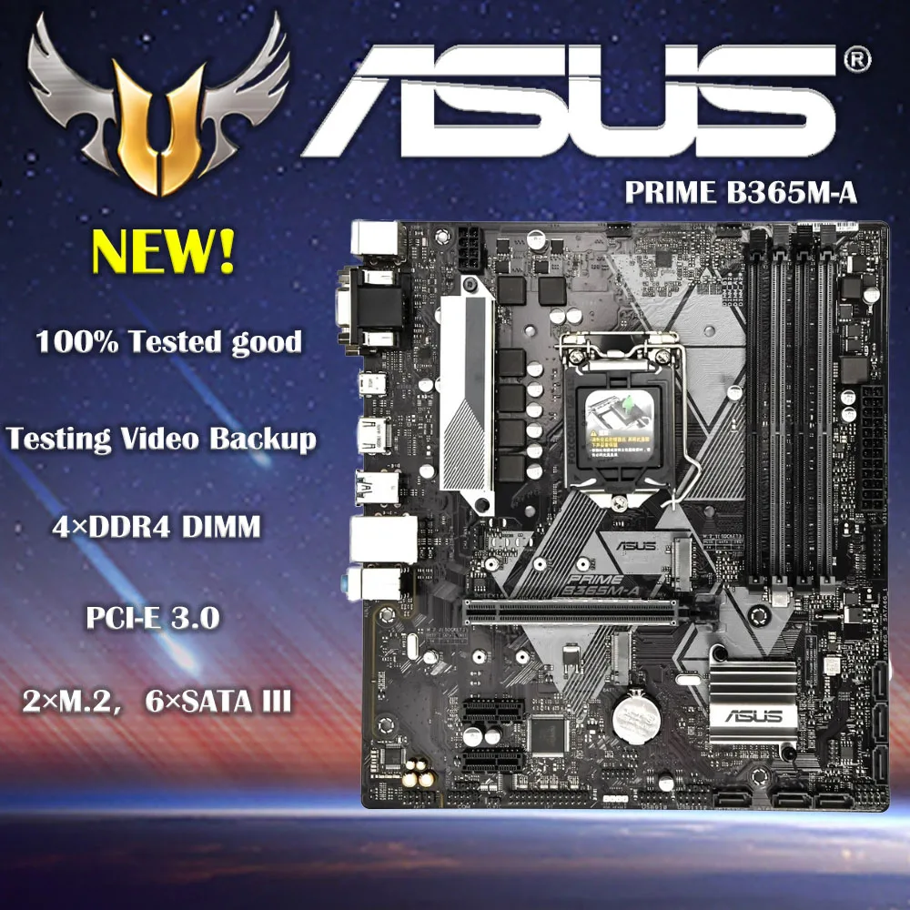 NEW Asus PRIME B365M-A Original Used Desktop Intel B365 B365M DDR4 64G Motherboard LGA 1151 i7/i5/i3 USB3.0 SATA3