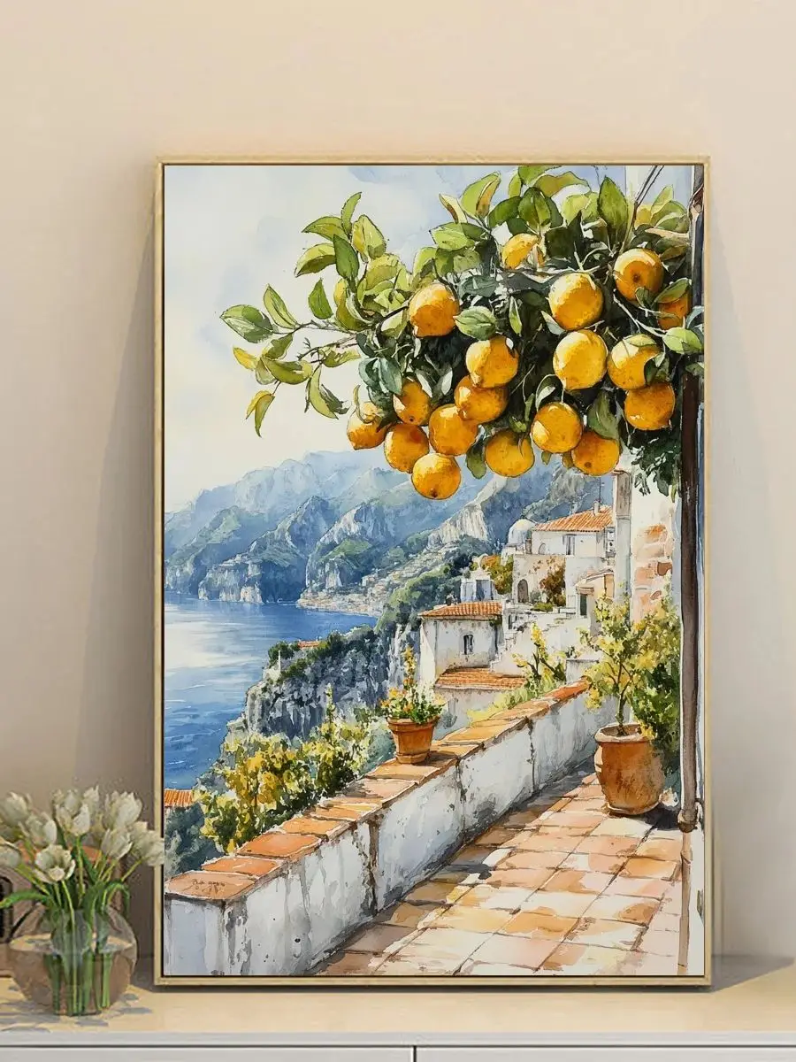 1 Stück 40x60CM/15,74*23,6 Zoll Die schöne Landschaft am Meer Kreuzstich-Set DIY-Set 11CT/14CT Vollstickerei – Detail 1