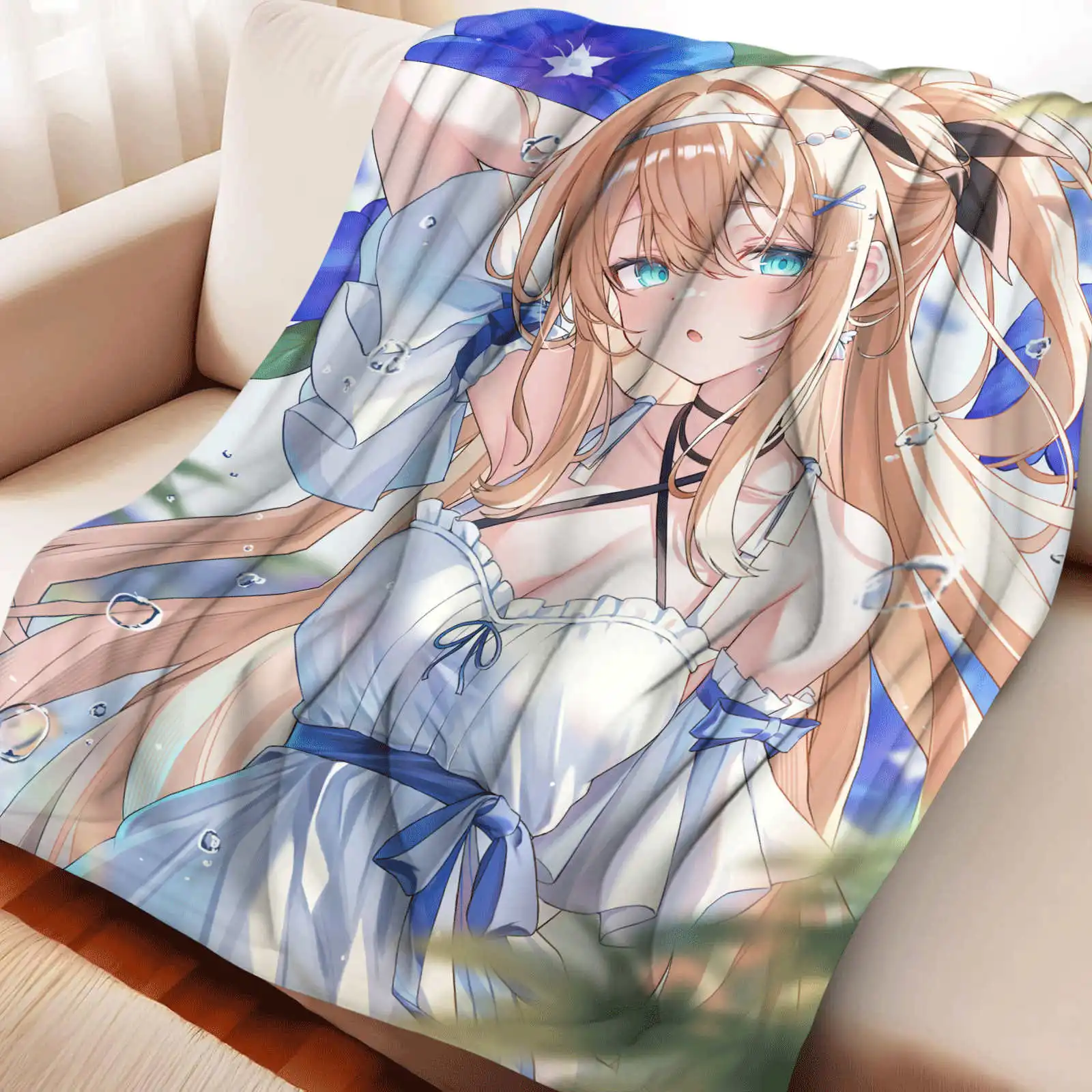 A lively and beautiful girl Flannel Throw Blanket Soft Plush Warm Comfort for Sofa Bedroom Travel Gift Home Textiles