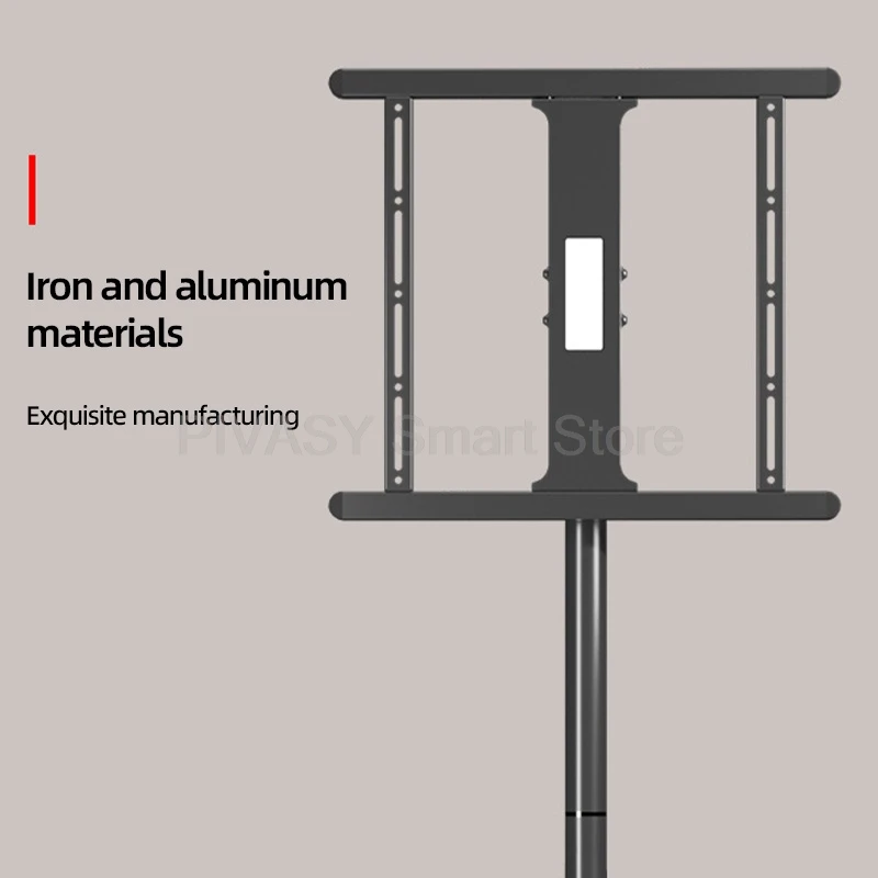 32 65 인치 TV 용 범용 TV 플로어 스탠드 거실 침실 용 강화 유리가있는 조정 가능한 모바일 높이 회전베이스