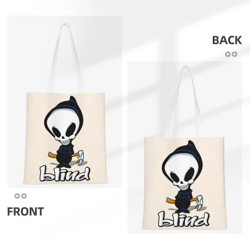 แฟชั่นตาบอด Grim Reaper ช้อปปิ้งกระเป๋าโท้ทรีไซเคิล Spitfire ร้านขายของชำ Canvas Shopper กระเป๋าสะพายไหล่