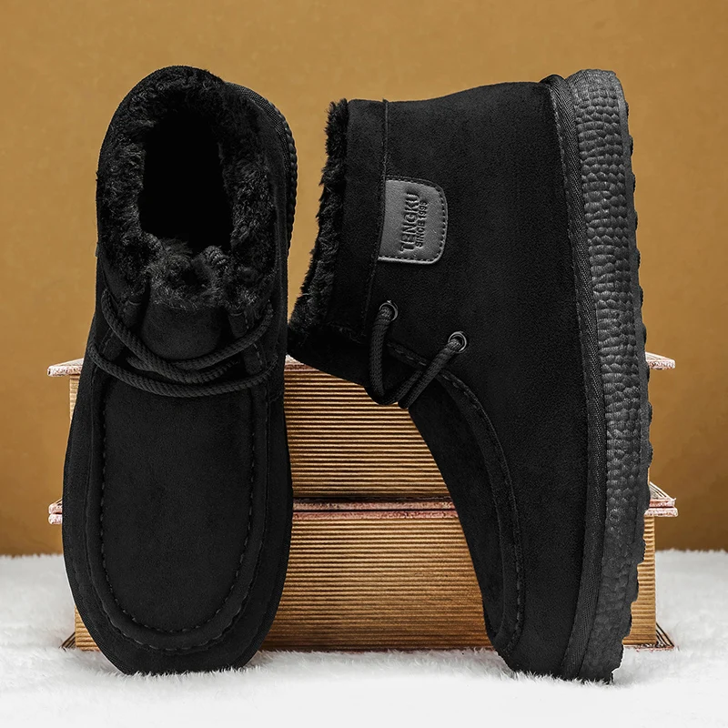 

Новые зимние высококачественные модные мужские зимние ботинки с высоким берцем, теплая хлопковая обувь, утолщенная мужская обувь, универсальная