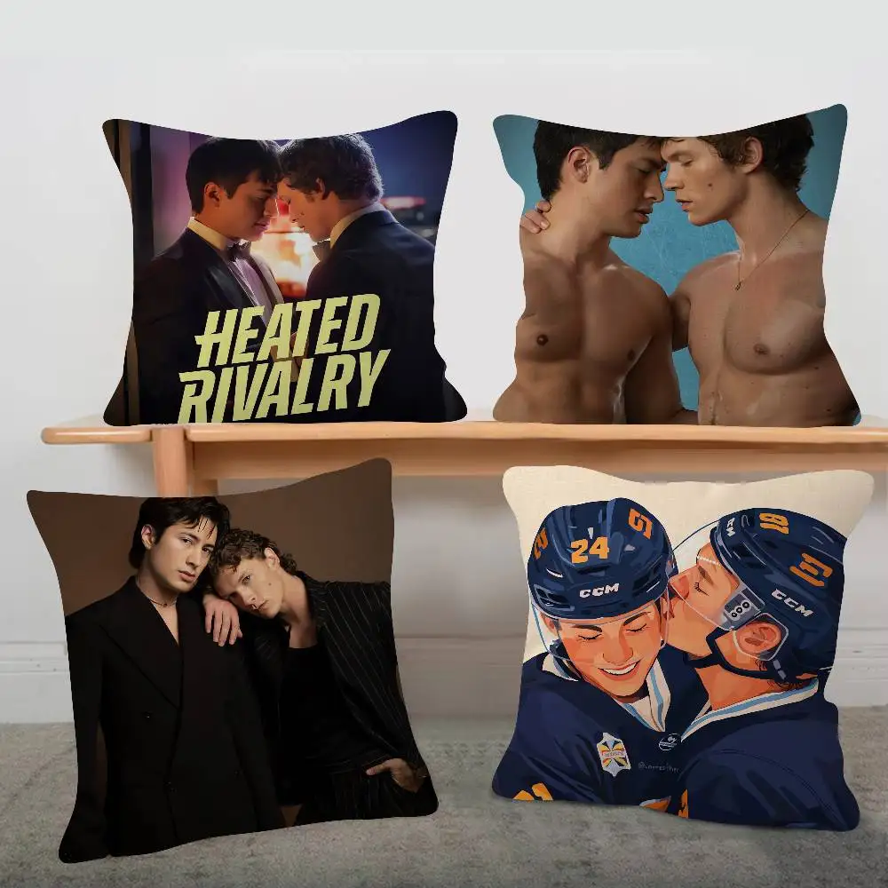 TV Drama Heated Rivalry Cartoon Series Square Pillowcase Soft Waist Sofa Cushion Cover Bedroom Room Pillowcase