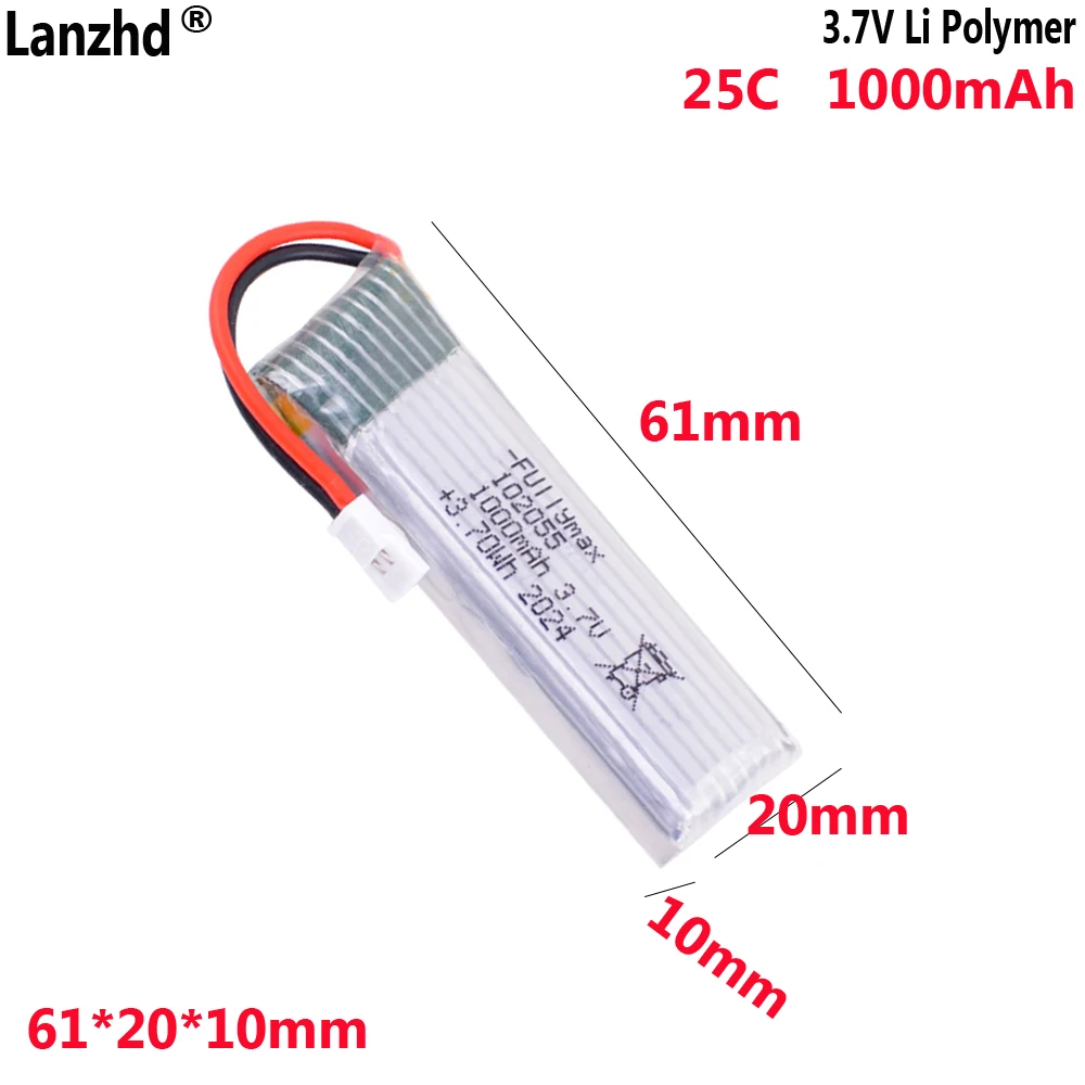 

3.7V lithium battery 1000mah 25C For Model aircraft Youth Drone FH-0A Competition 102055 with protective board