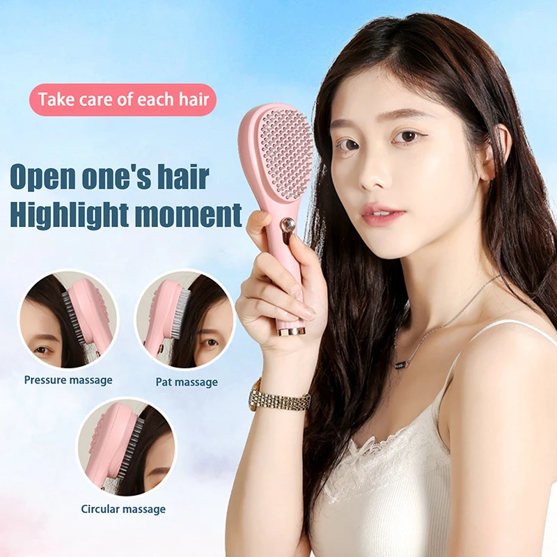 Self Cleaning Hair Massage Airbag Comb Magic Retractable Comb Anti-static Hair Smoothing Comb Scalp Cleaning Massage Comb