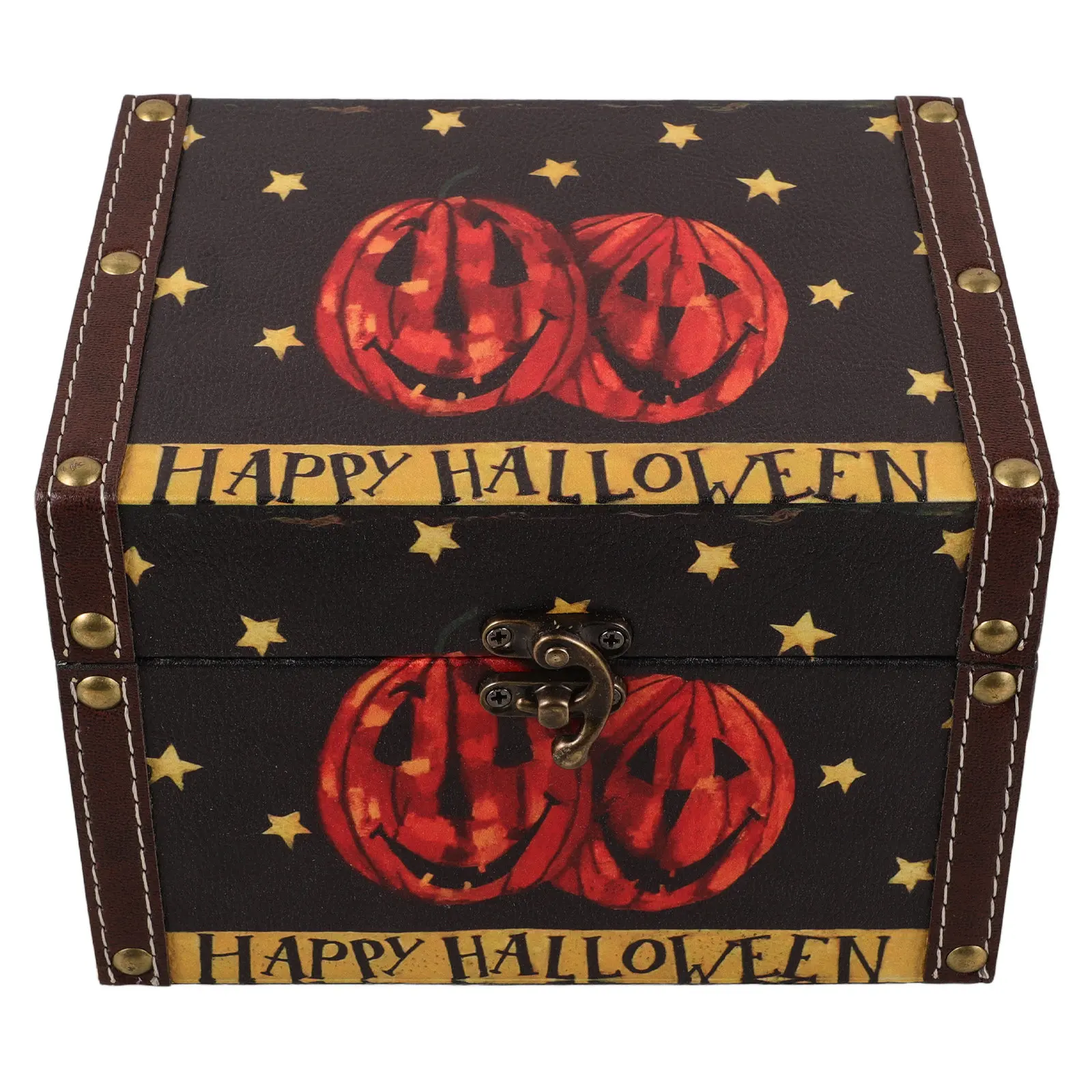 Caja de dulces de madera con tapa abatible Pumpkin Fairy, organizador de regalos de Halloween, decoración para fiestas, contenedor de recuerdos, caja para golosinas