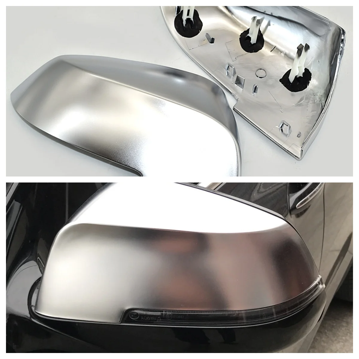 

Автомобильный зеркальный чехол для BMW 1, 2, 3, 4 серии F20 F30 F31 F21 F22 E84, матовый хром, серебристый, зеркало заднего вида