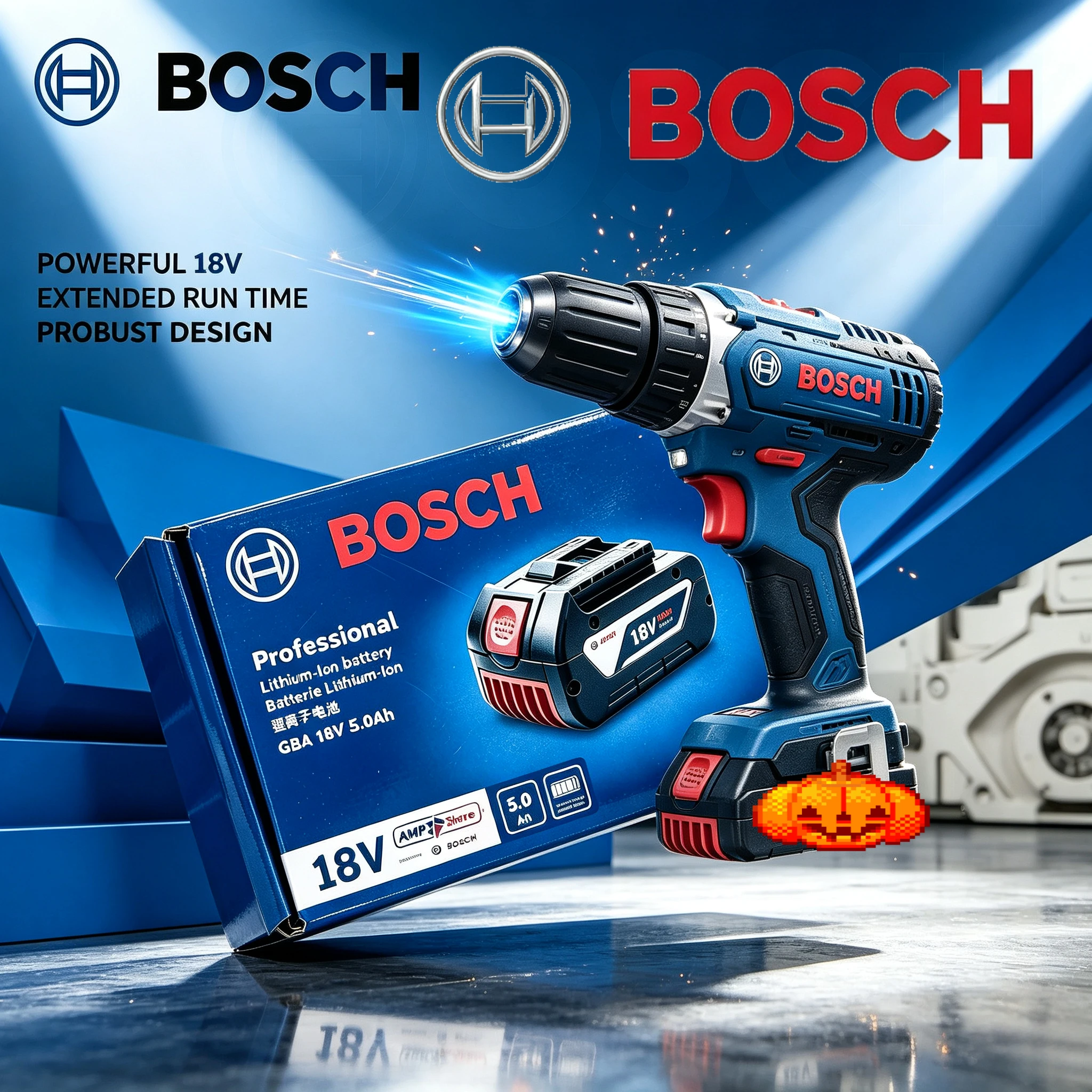 100%NEW Bosch 18V 5.0Ah 6.0mAh Battery, Wireless Professional System, Replacement for BAT609 BAT618 GBA18V80 Power Tool Battery