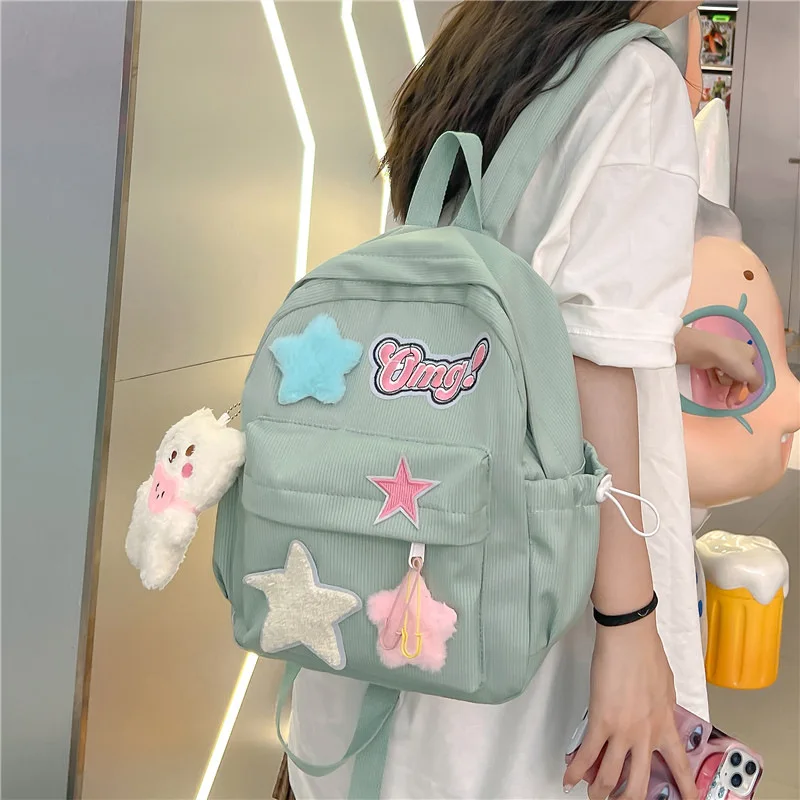 Backpack Women Japanese Styles Lovely Girl Backpack Students Patchwork 2023 New Fashionable School Casual Sweet Cute Backpack