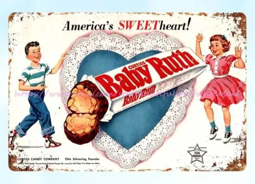 1956 America's Sweetheart Baby Ruth Curtiss Candy Bar metal tin sign wall artist