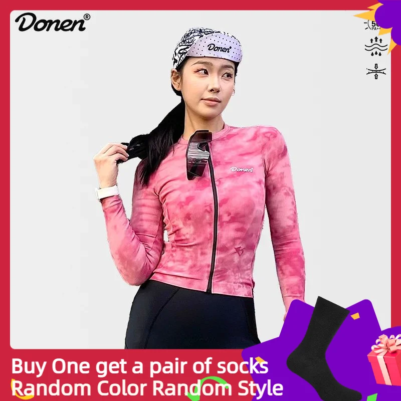

DONEN Summer Women's Bicycle ClothingCycling Jersey Breathable Quick Dry Cycling Long Sleeve Road Bike Shirt Riding Biking