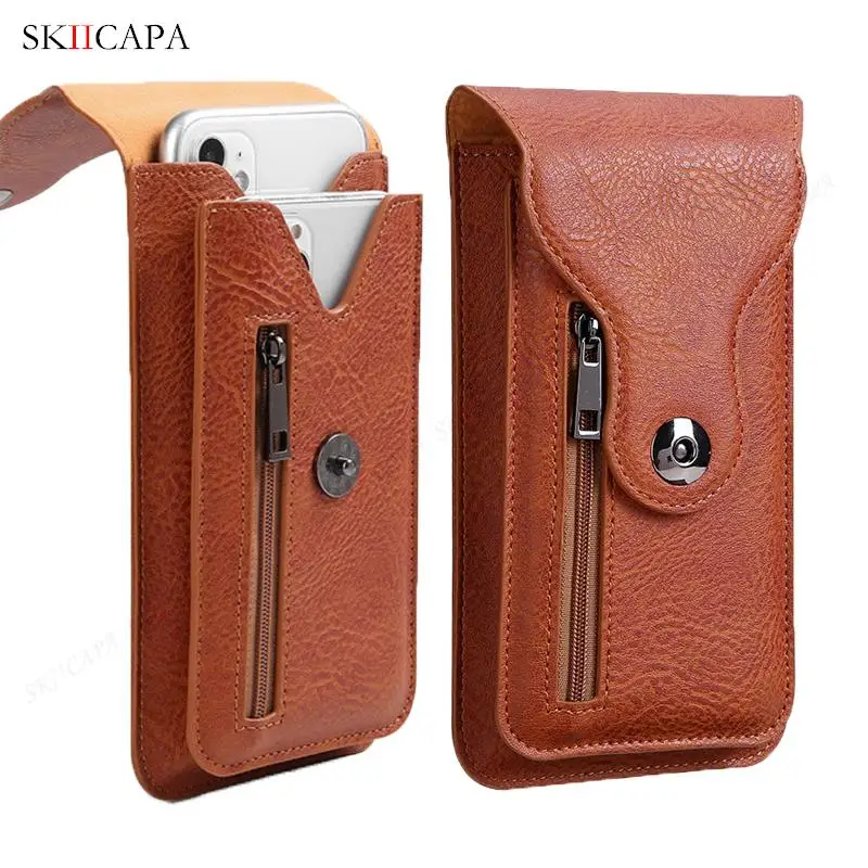 Skórzane etui na telefon Samsung Galaxy M54 M53 M52 M42 M40 M80S M62 M60S M40S M33 M32 M31 Etui na telefon z klipsem na pasek Torba na talię