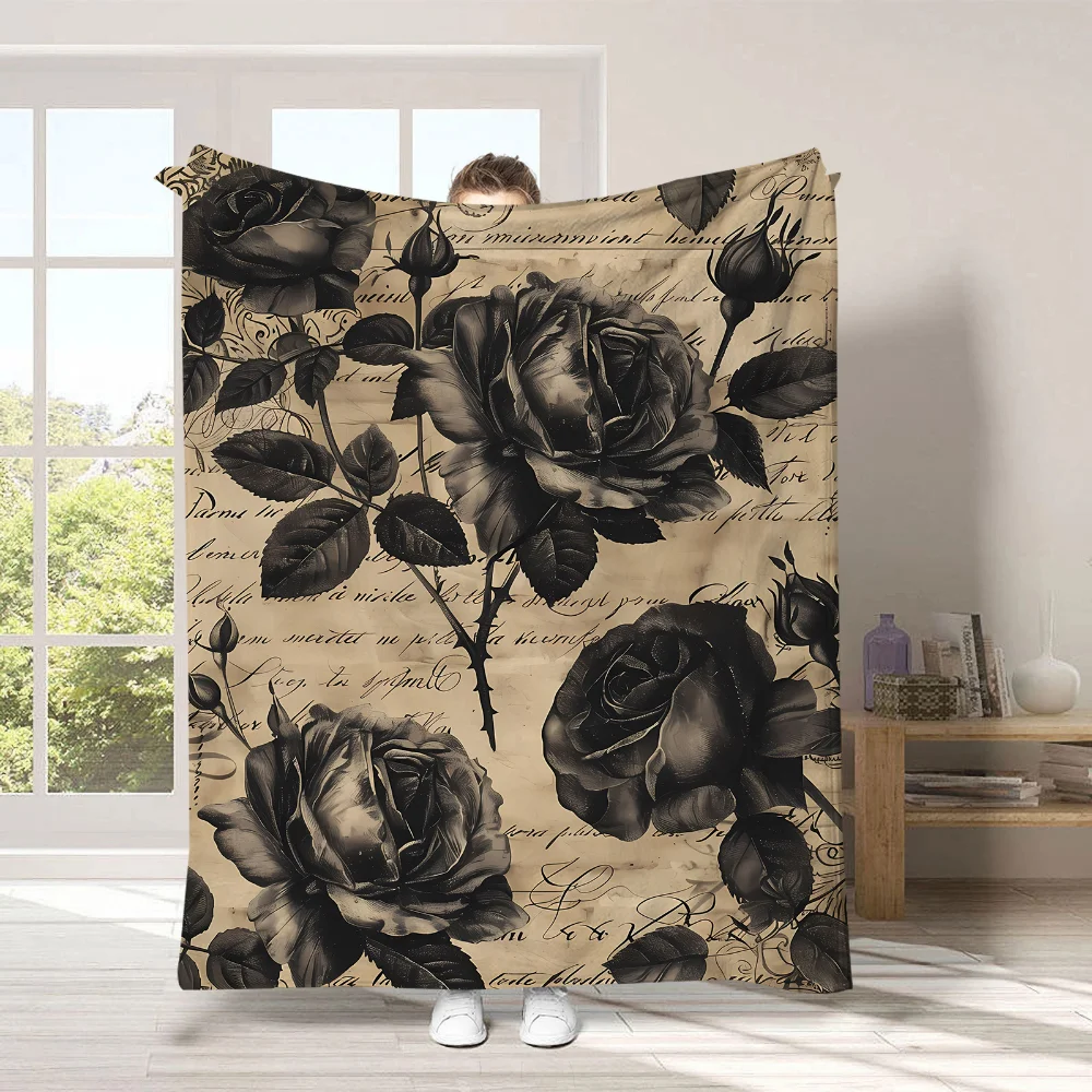 

Vintage Halloween Flannel Blanket Cover Nap Blanket for Bedroom Living Room Study Home Decorations Cozy Autumnal Design