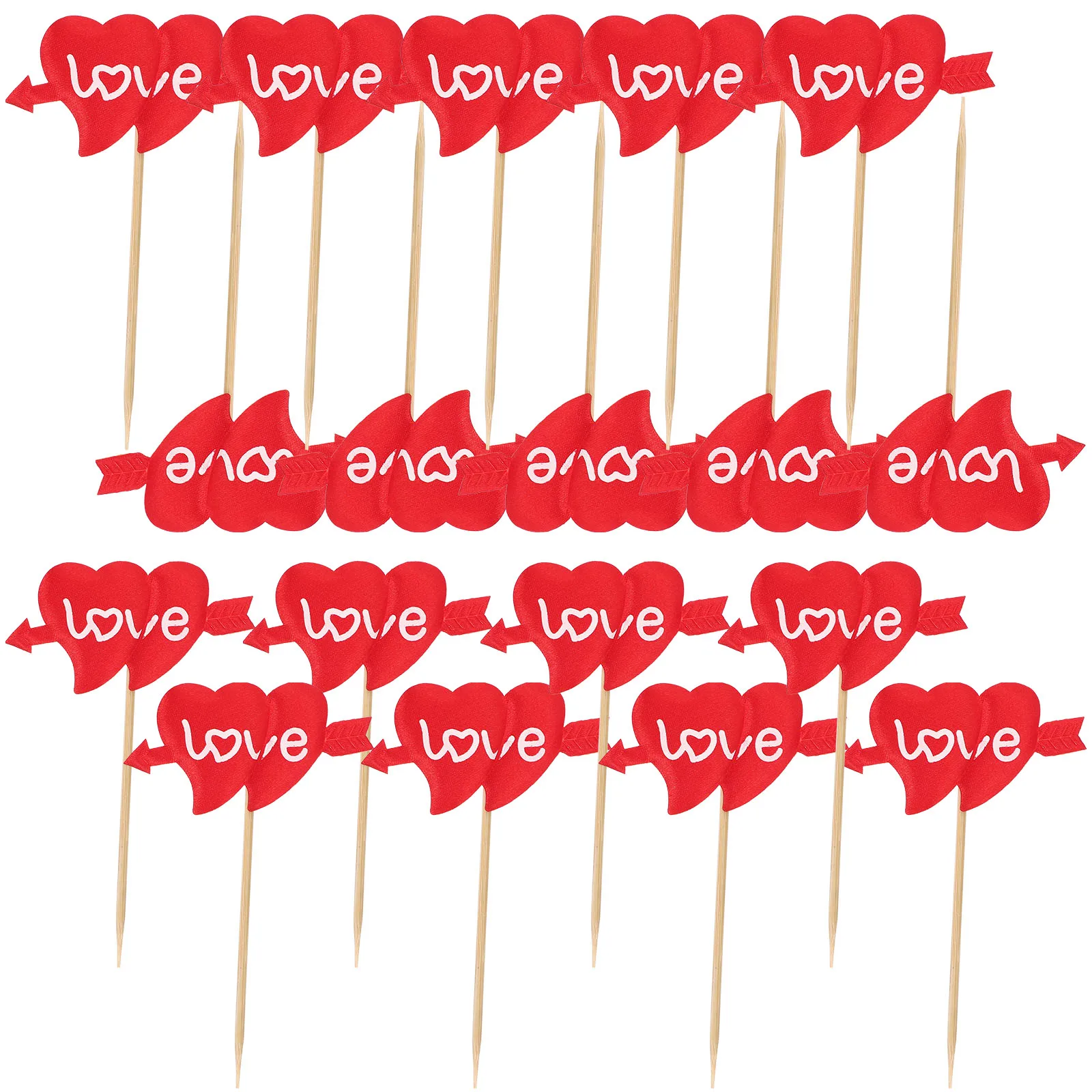 

20 Pcs Cake Decorations Heart Shaped Cupcake Toppers Wedding Party Favors Reusable Birthday Valentine Holiday Cakes
