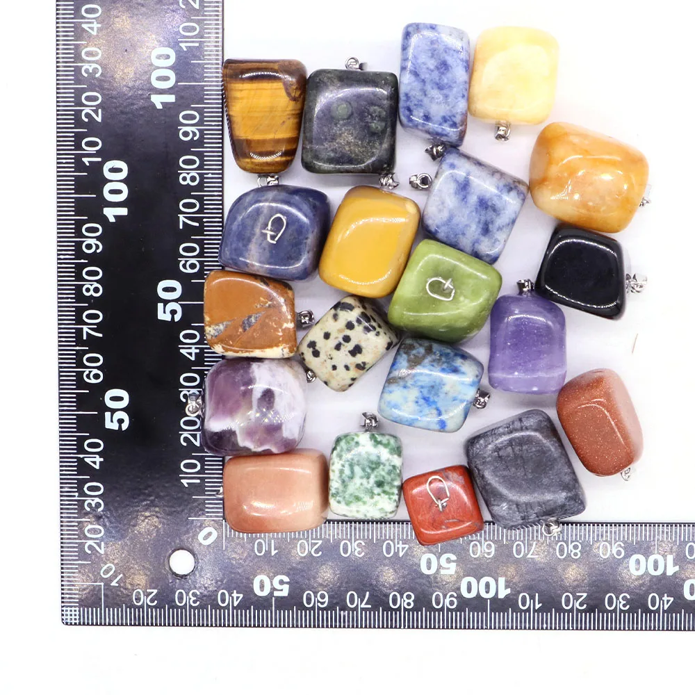 Wholesale Natural Mixed Irregular Shape Stone Pendants Crystal Amethyst Fluorite Obsidian For Women Diy Jewelry Making Gift