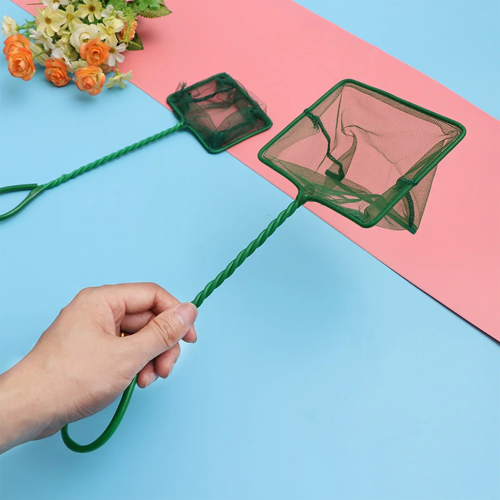 

Twisted Plastic Handle Fishing Net Soft Nylon Mesh Fish Tank Accessories Net For Aquarium Fish Shrimp Catching 3pcs Set