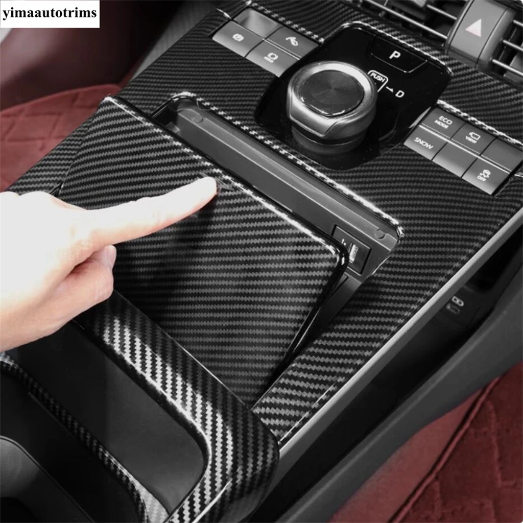 

For Toyota BZ4X EA10 2022 - 2025 ABS Carbon Fiber Look Center Console Gear Shift Panel Cover Trim Sticker Interior Accessories