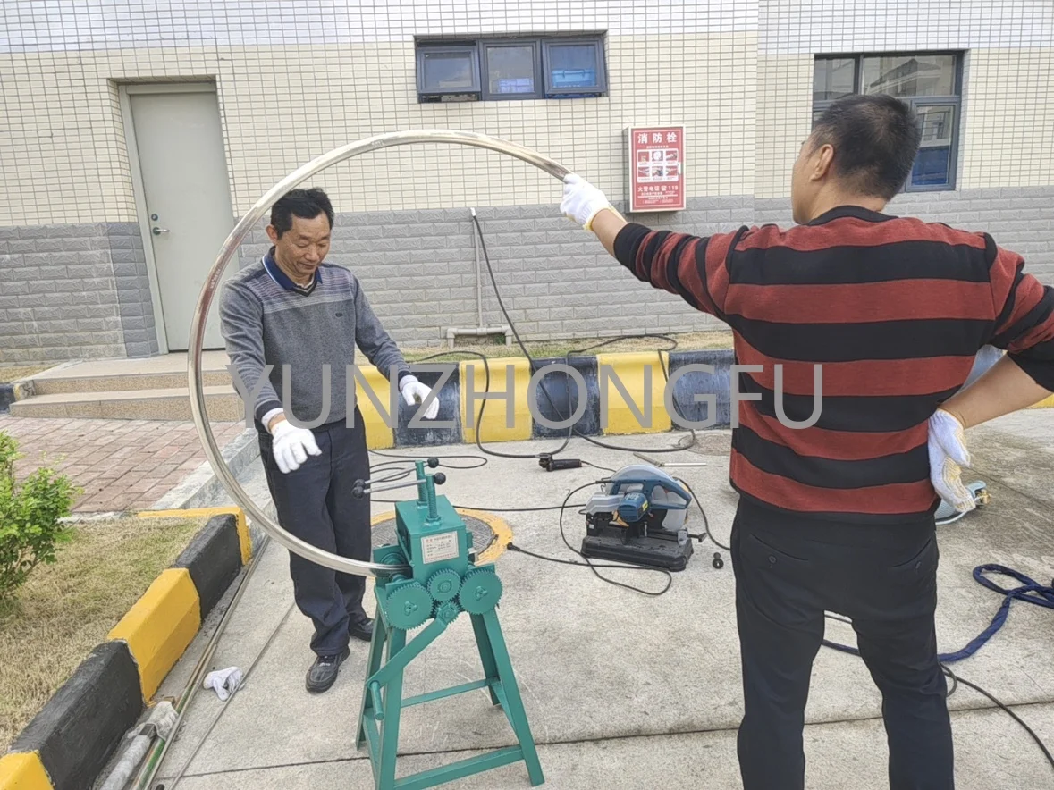 Hand-cranking Pipe Bender Bending Arc Tool Stainless Steel Round Tube Square Rolling Manual Machine