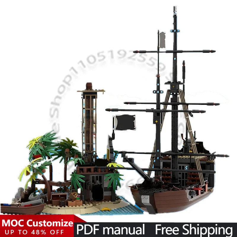 

Набор для сборки 1255 деталей City Engineering 21322 - Путешествие на Запретный Остров, модульный конструктор MOC, простая сборка, игрушка-подарок для самостоятельной сборки