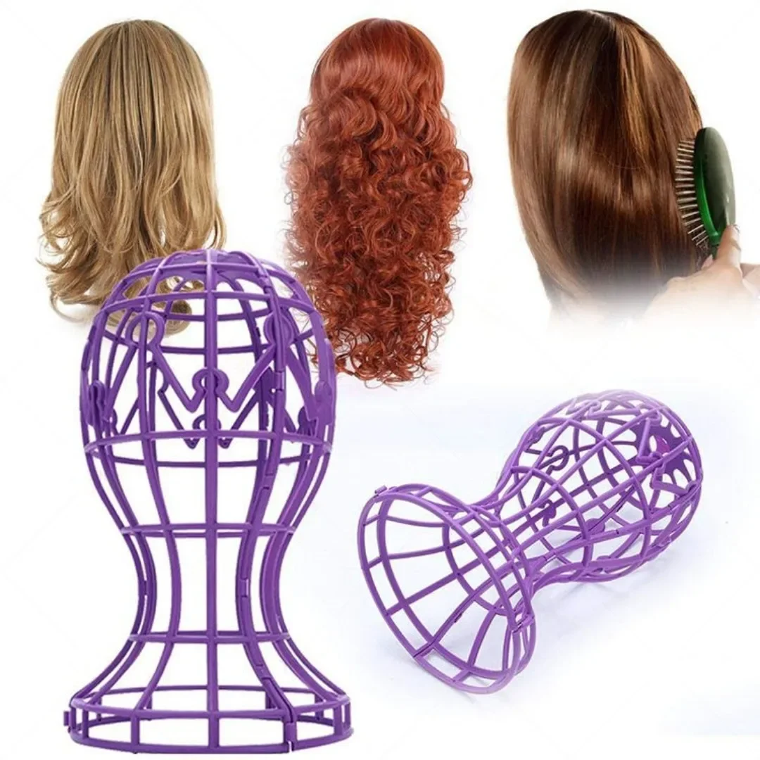 Lantern Shape Plastic Wig Stand Hat Cap Holder Foldable Multi-Purpose Wig Head Stand Storage Rack wig accessories Hat Display