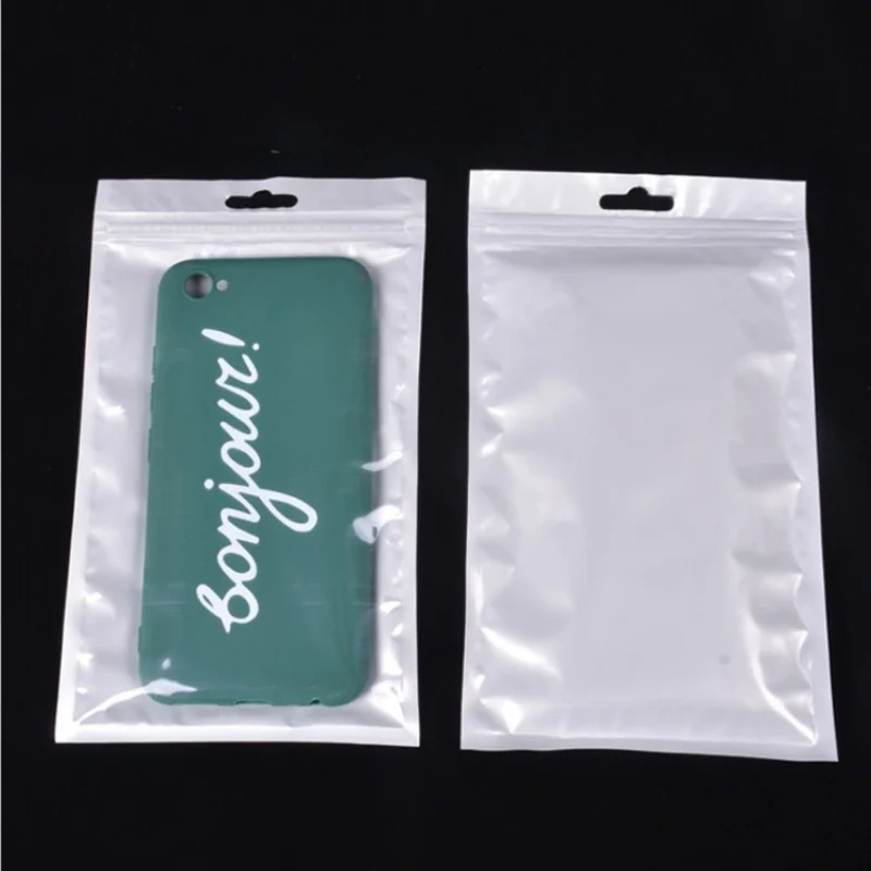 

Clear Front Glossy White Ziplock Packaging Bag DIY Snack Candy Phone Case Jewelry Bracelet HardwareStorage Aircraft Hole Pouches