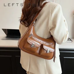 LEFTSIDE Small Double Pockets Design Shoulder Bags For Women 2024 Y2K Fashion Trend Crossbody Bag Female Handbags And Purses