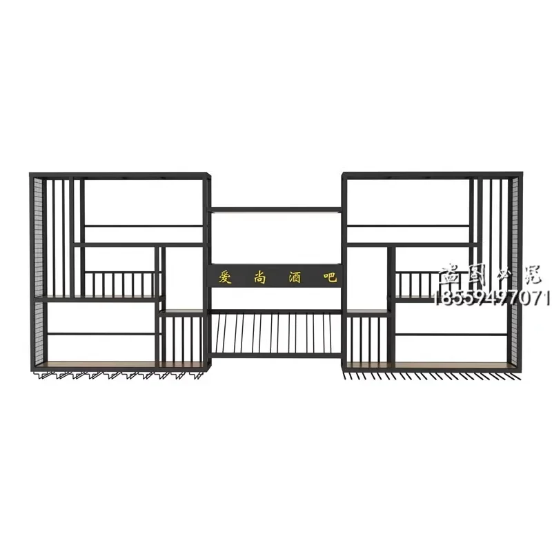 Display Organizer Wine Racks Storage Free Standing Plane Wine Rack Black Commercial Display Freezer Stojak Na Wino Decoration