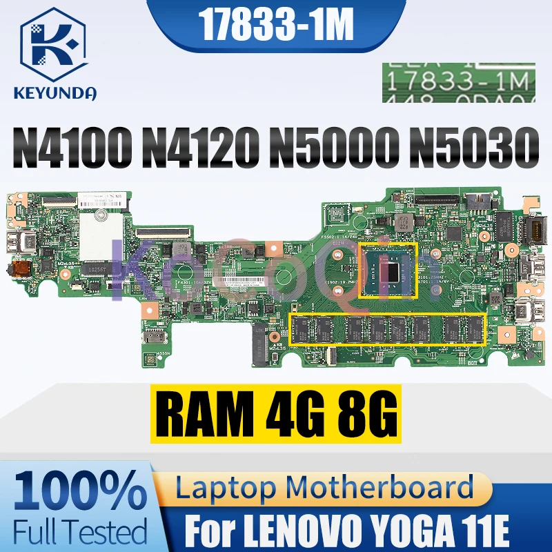 For LENOVO YOGA 11E Notebook Mainboard 17833-1M N4100 N4120 N5000 N5030 4G 8G RAM SB20R06567 5B20X87521 Laptop Motherboard