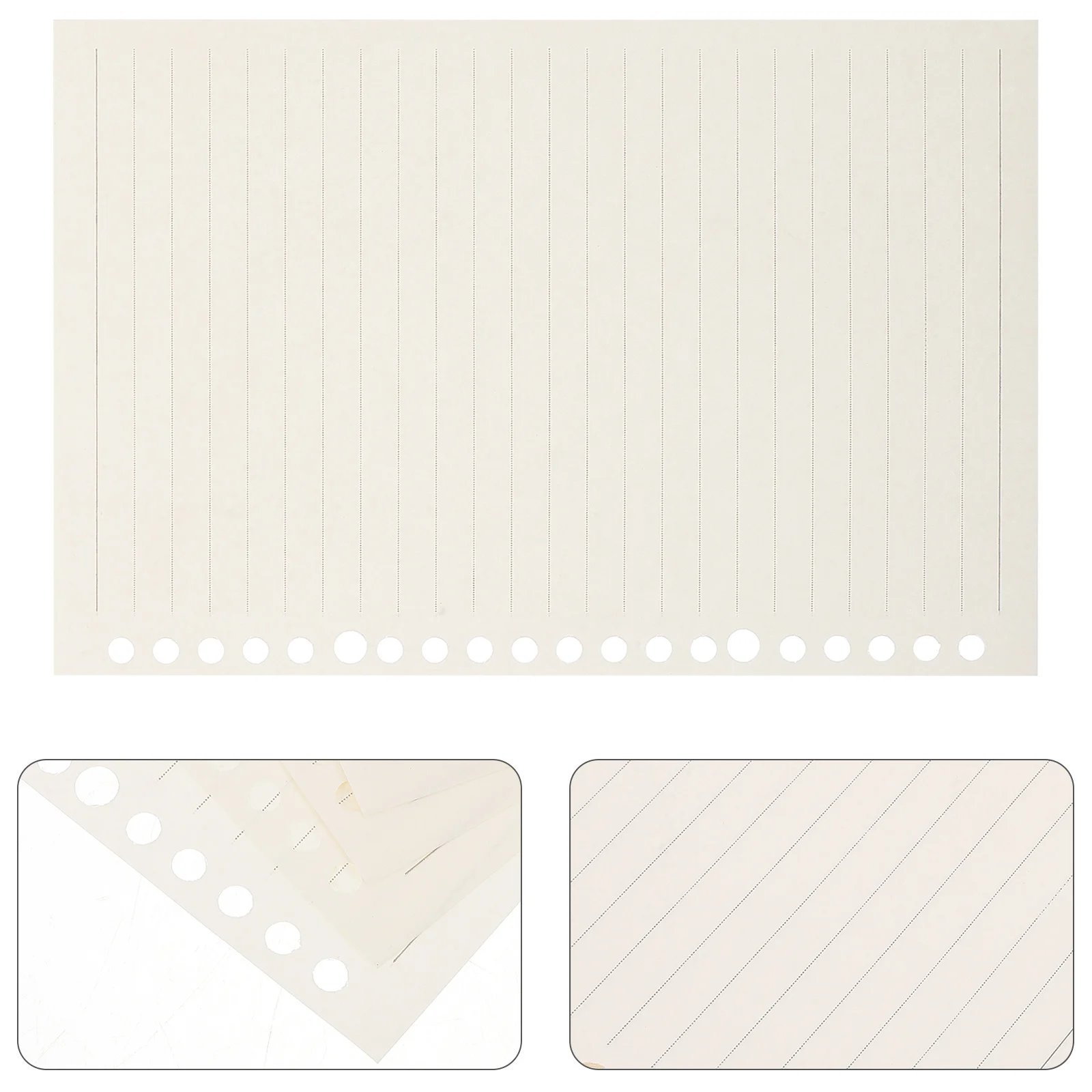 60Pcs Loose Leaf Paper A5 Grid Refill Thickened Design 20 Hole Binder Planner Inserts Journal Notebook Refillable Sheets