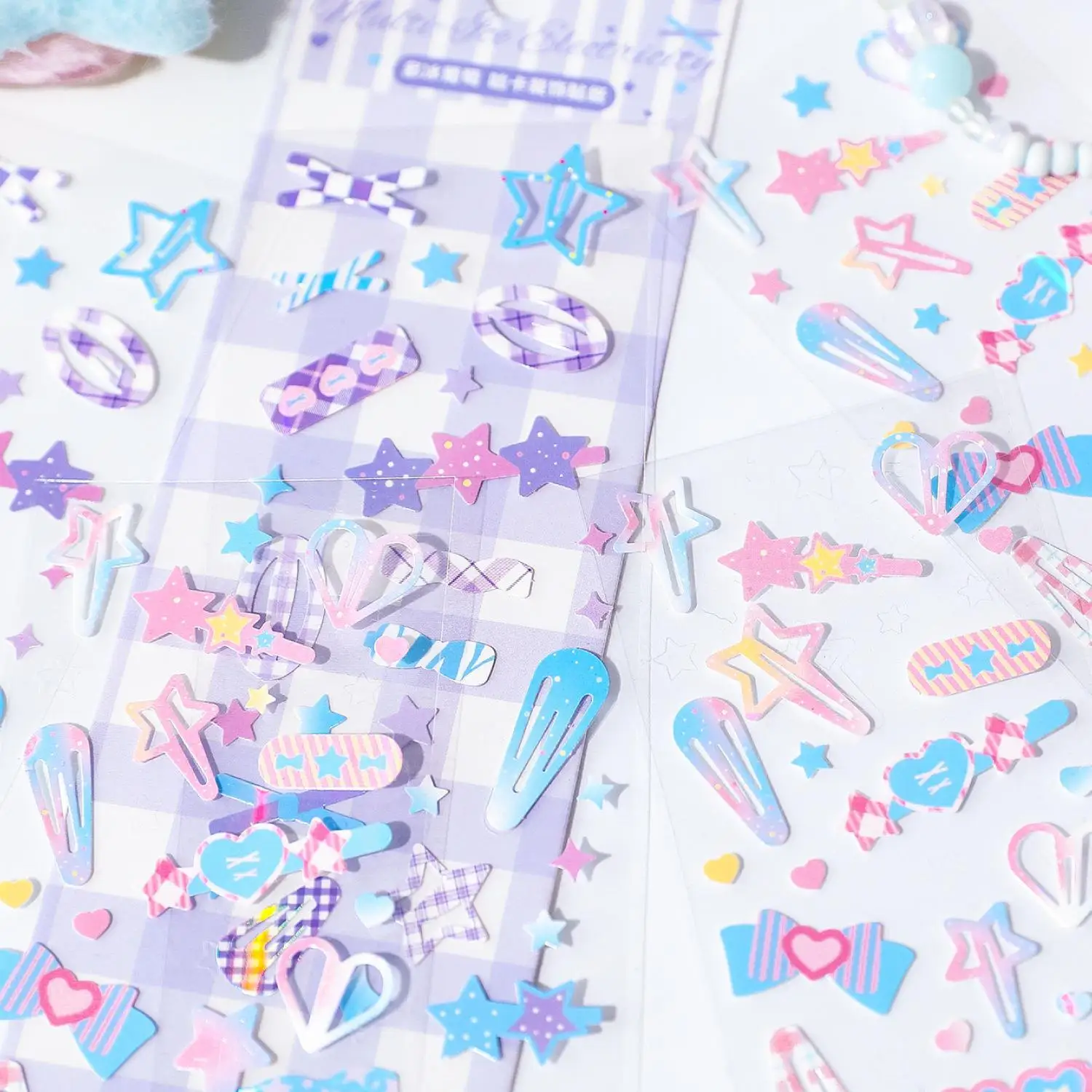 1 Pc Cute Hairpin Pattern Sticker Kawaii Phone Decoration Stickers DIY Scrapbooking Journaling Idol Photo Card Deco Material