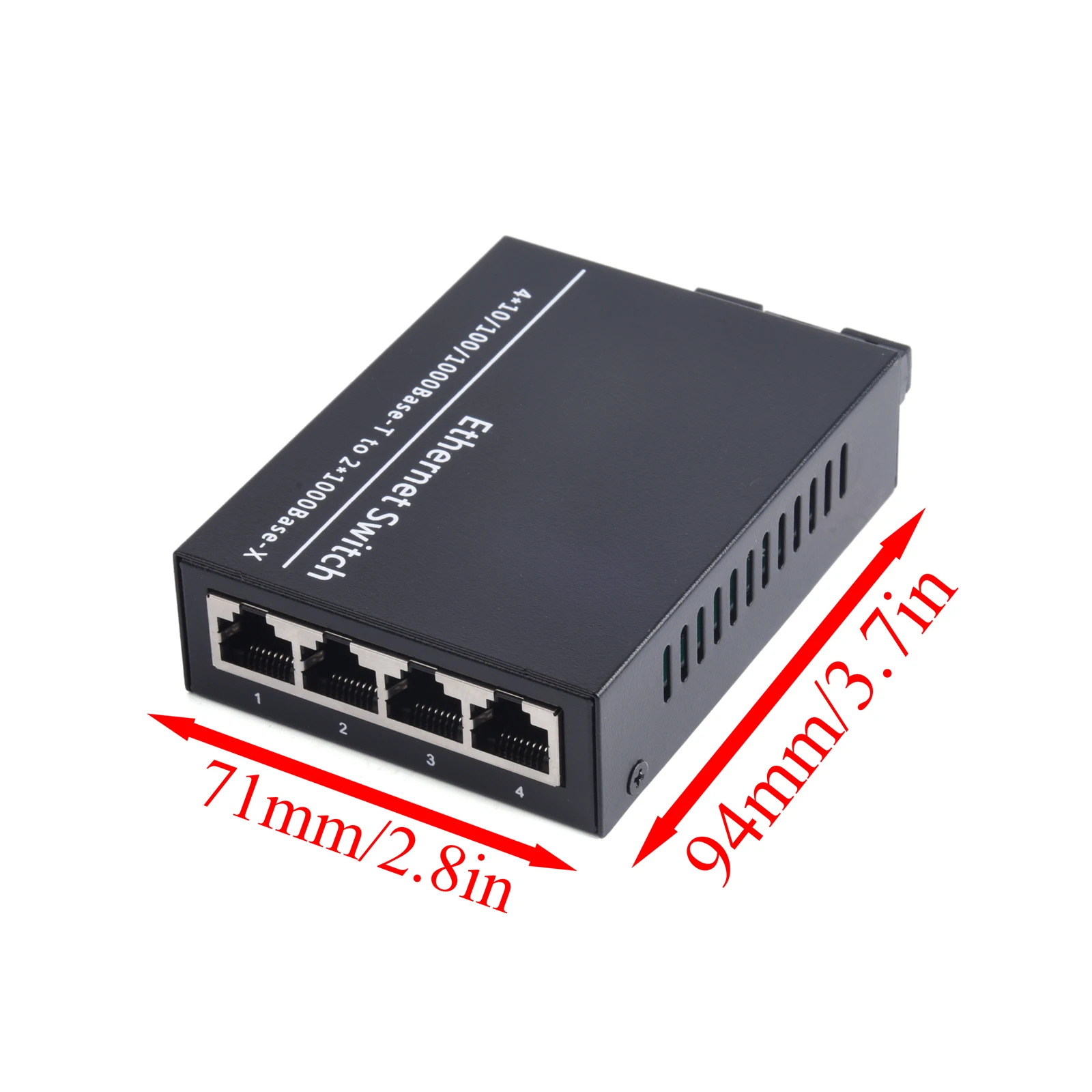 1Pcs Gigabit Fiber Optical Media Converter Switch 10/100/1000M Single Mode 2 Fiber to 4 RJ45 UPC/APC SC-Port Transceiver Kit