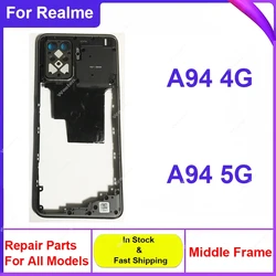 For OPPO A94 4G 5G Middle Frame Housing Cover Bezel Middle Frame With Side Button Camera Frame Lens