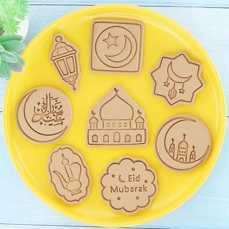 

G6KF 8-Piece DIY Cookie Stamp Cookie Cutter Biscuit Mold PP Material Cookie Mold