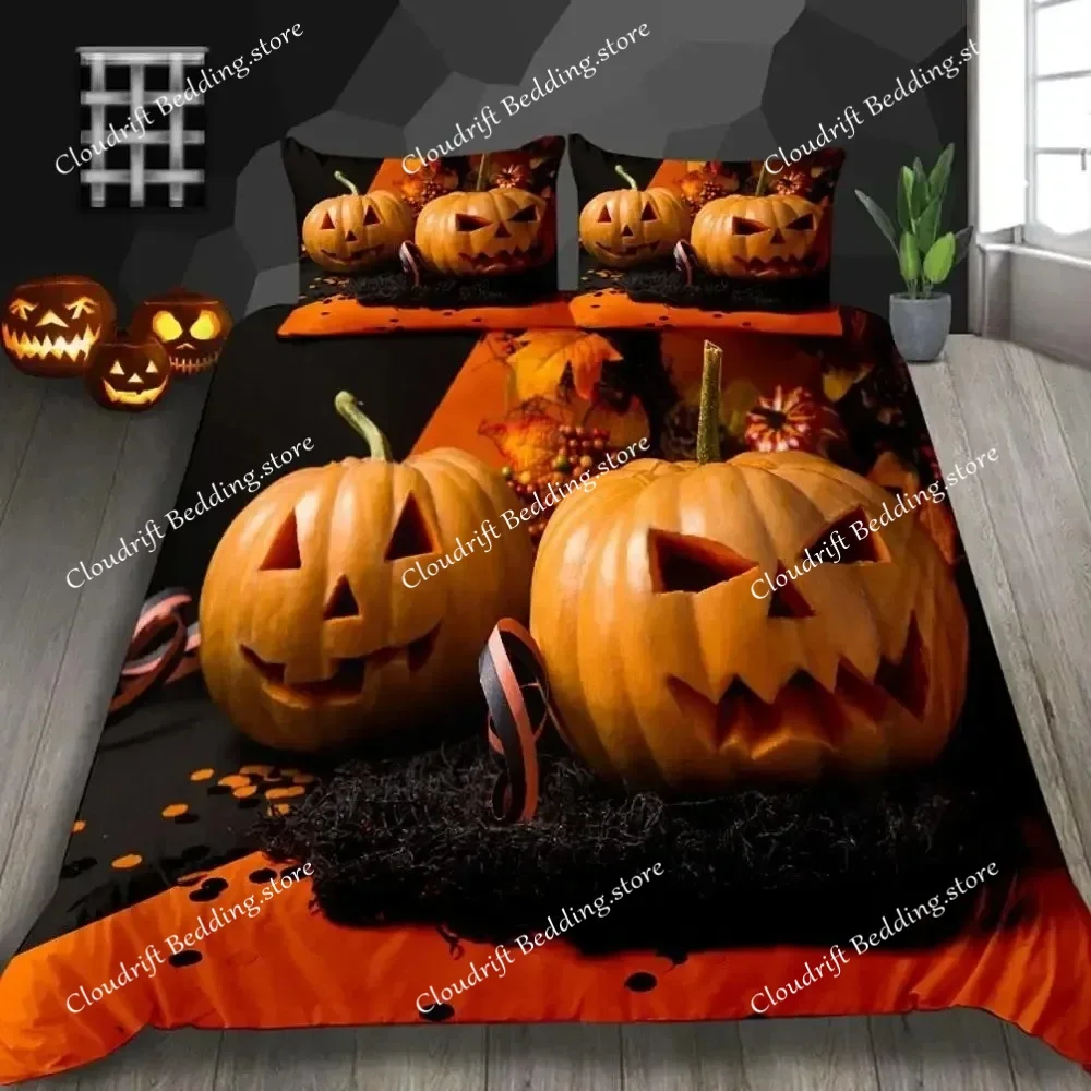 3D Print Halloween Duvet Cover Set Thumbedding Decor Mysterious Forest Bedding Set Polyester Double Queen King Size Quilt Cover