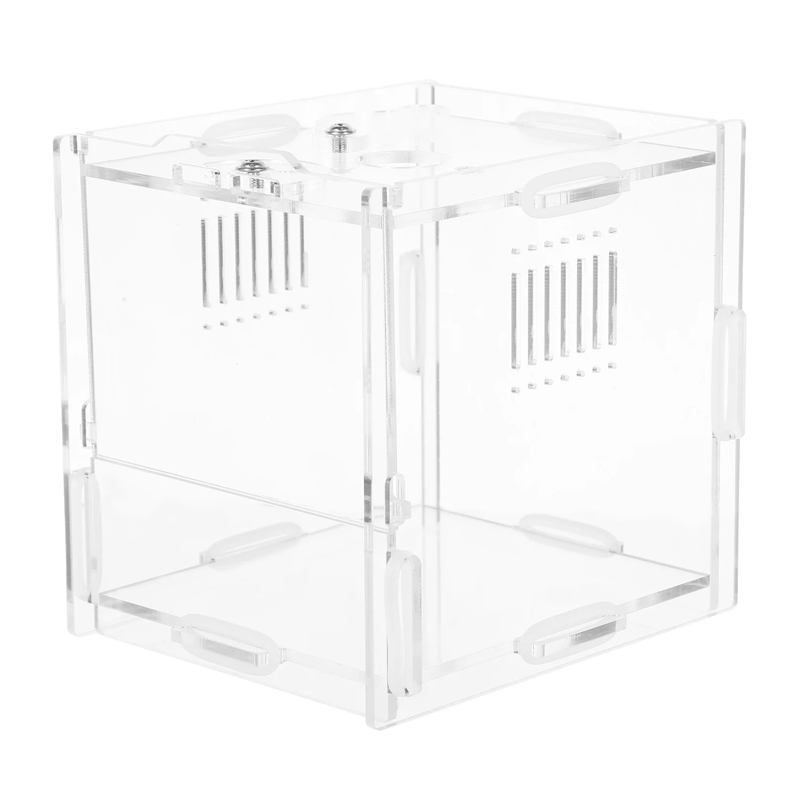 

Acrylic Reptile Breeding Box 4.52X4.32X4.13Inch Transparent Spider Habitat For Jumping Spider Lizard Frog Gecko Insect Hatching