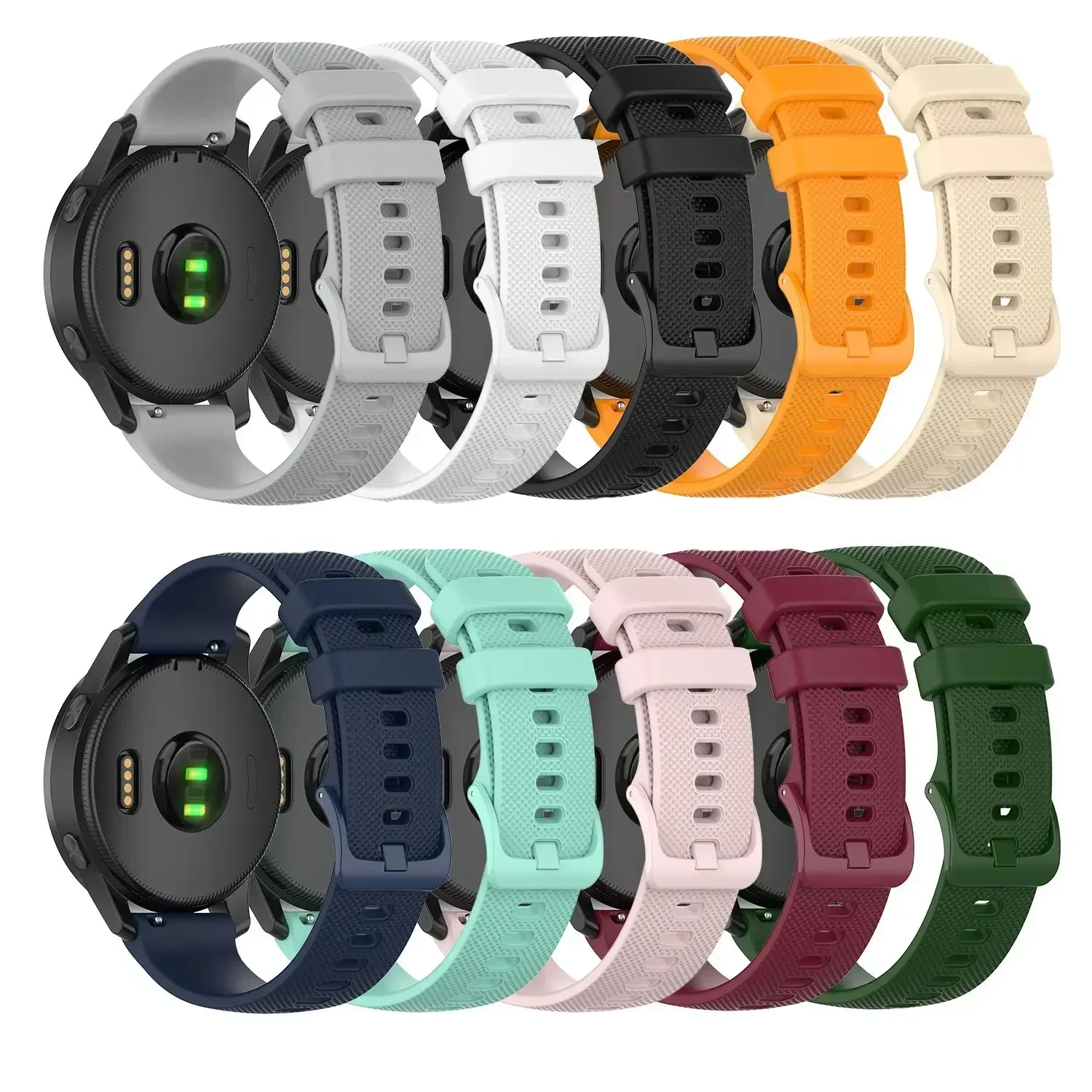 

18/20/22mm Silicone Strap for Huami Amazfit GTR GTS Samsung Galaxy Watch Active for Garmin Vivomove/Vivoactive4 3 /Forerunner245