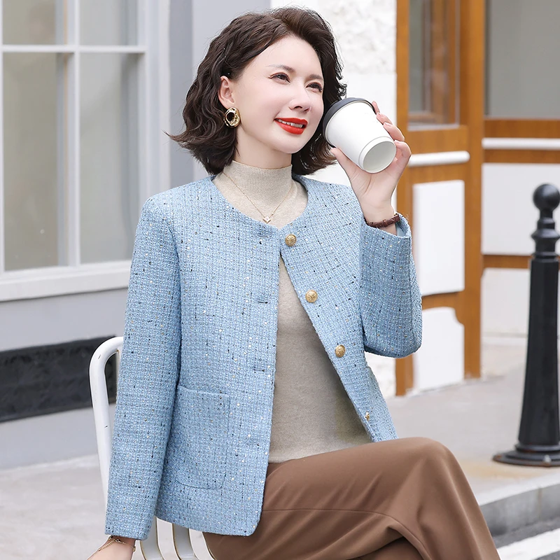 Giacca da donna alla moda a maniche lunghe in stile piccolo profumato Autunno femminile Nuova giacca corta dimagrante