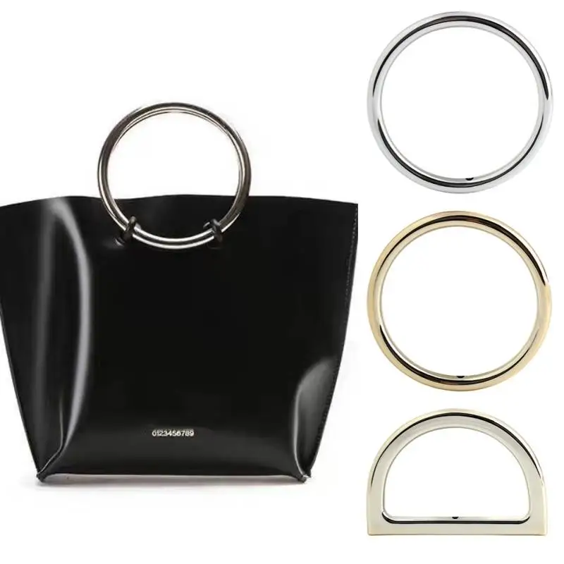 

Acrylic Ring Bag Handle Round Acrylic Summer Handbag Woven Bag D-Shaped DIY Luggage Parts Beach Bags Making Handle Frame