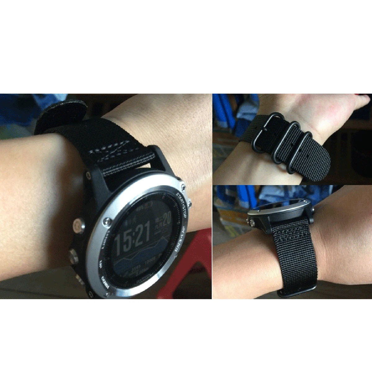 

Nylon Watch Bands 20mm Straps Durable Buckle Replacement Waterproof Stainless Steel Clasp Fitness Climbing Diving Watch