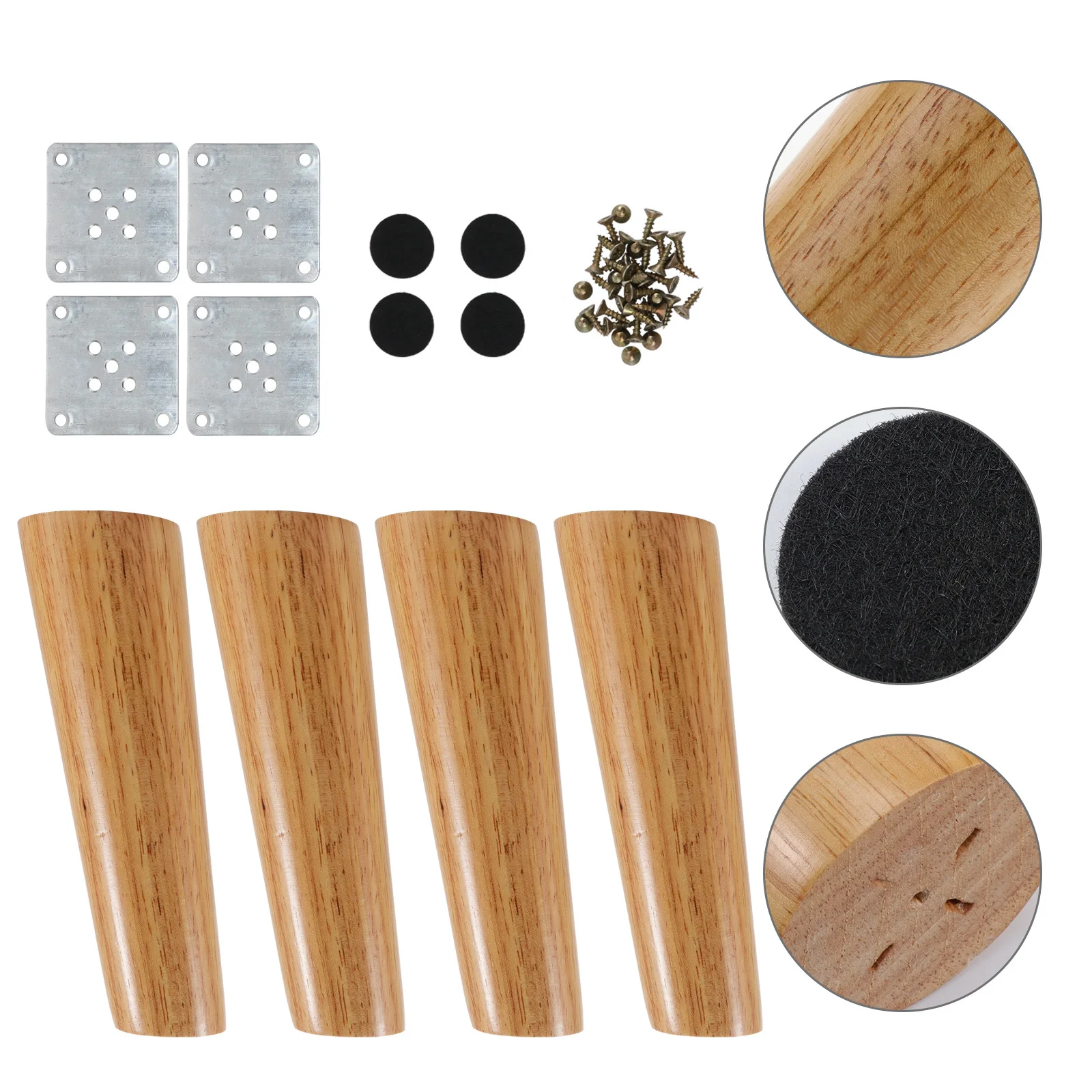 

1 комплект ножек стола из массива дерева, дубовые мебельные ножки в скандинавском стиле для дивана, стола, шкафа, противоскользящие подушечки для мебели в комплекте